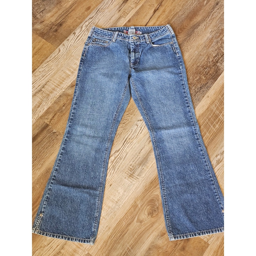 Silver Jeans Co Bootcut Medium Wash Denim Jeans Womens 31 Vintage Style Slit Hem